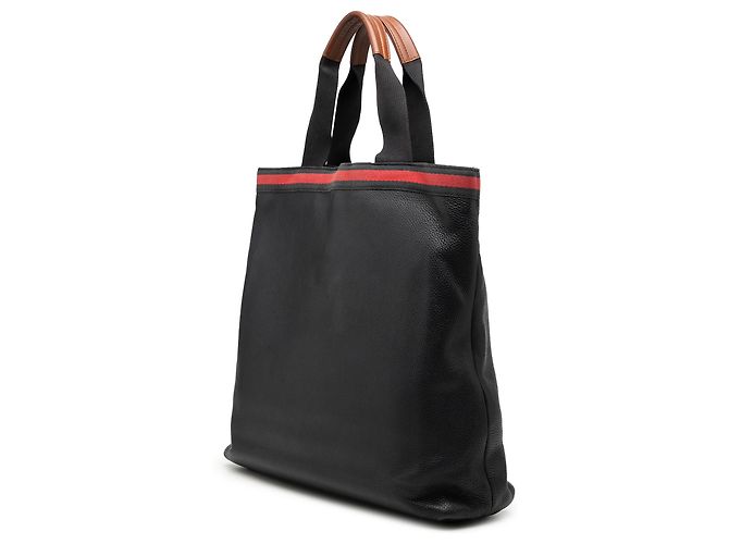 Gucci Black Calfskin Web Tote - view 2