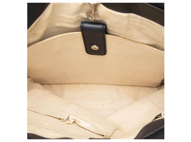 Gucci Black Calfskin Web Tote - view 4