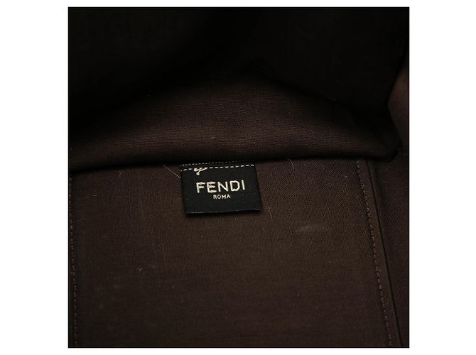 Fendi Sunshine Shopper Tote aus braunem Canvas, Größe Medium Hellbraun - vista 5