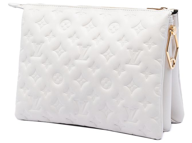 Louis Vuitton Coussin PM aus weißem Monogramm-Präge-Lammleder - Ansicht 2