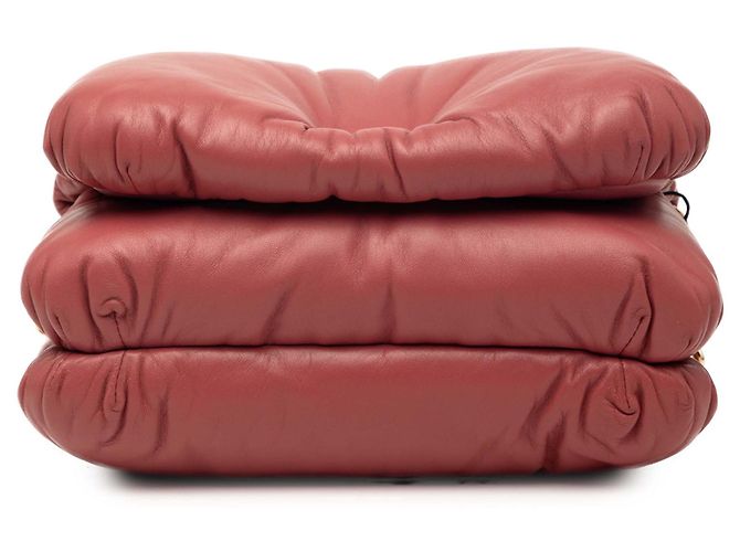 LOEWE Borsa Goya Puffer in agnello lucido rosa con catena - vista 3