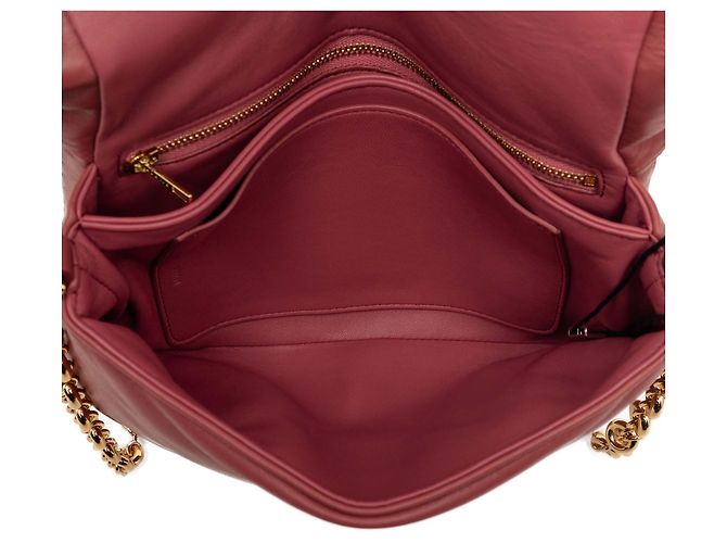 LOEWE Borsa Goya Puffer in agnello lucido rosa con catena - vista 4
