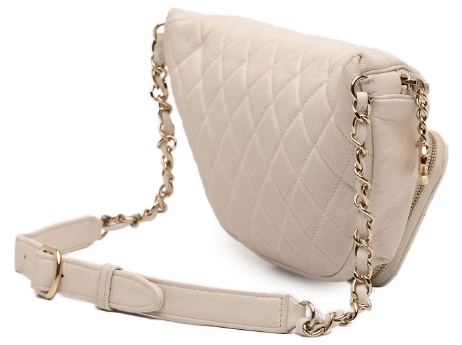 Borsa a tracolla Chanel White Quilted Caviar Business Affinity Bianco Crudo - vista 2