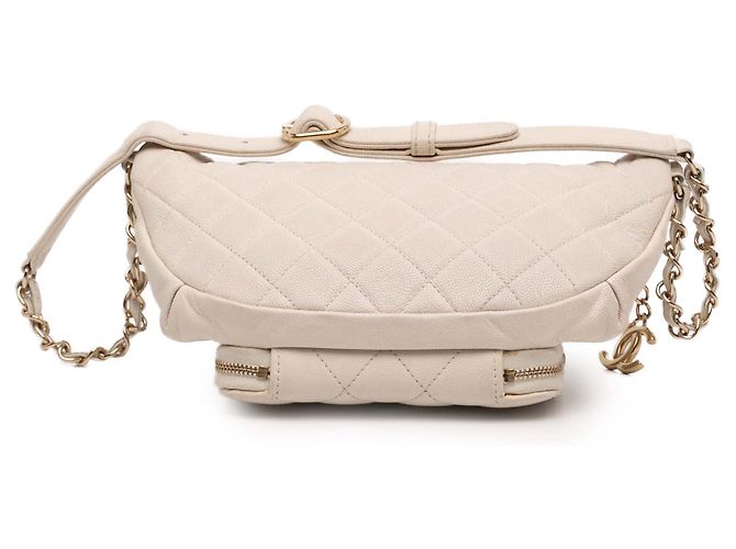 Borsa a tracolla Chanel White Quilted Caviar Business Affinity Bianco Crudo - vista 3