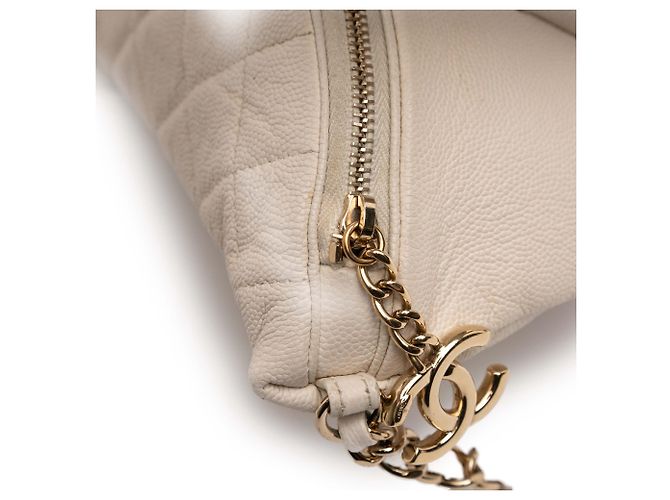 Borsa a tracolla Chanel White Quilted Caviar Business Affinity Bianco Crudo - vista 6