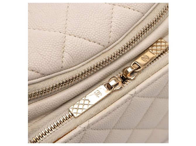Borsa a tracolla Chanel White Quilted Caviar Business Affinity Bianco Crudo - vista 7