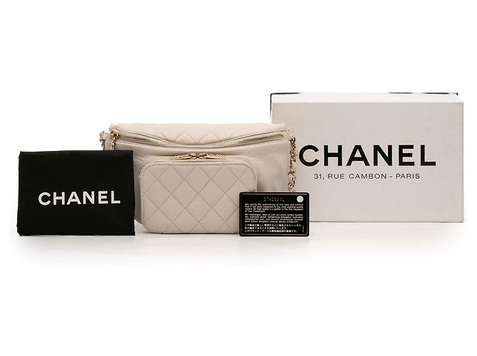 Borsa a tracolla Chanel White Quilted Caviar Business Affinity Bianco Crudo - vista 9