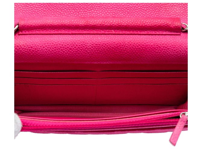 Chanel Pink CC gestepptes Caviar Wallet on Chain - Ansicht 4