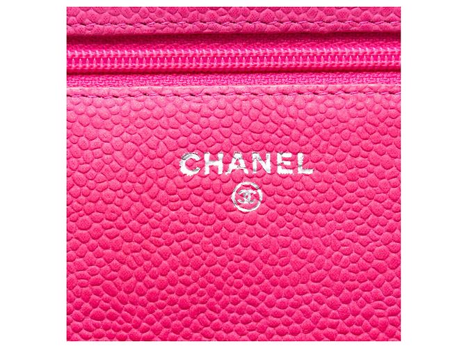 Chanel Pink CC gestepptes Caviar Wallet on Chain - Ansicht 5