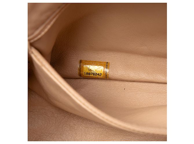 Borsa Chanel CC Luxe Ligne Bowler in pelle di cervo metallizzata marrone Bronzo - vista 5