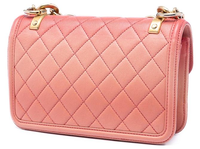 Chanel Pink Small Quilted Caviar Sunset On The Sea Flap Rosa - vista 2