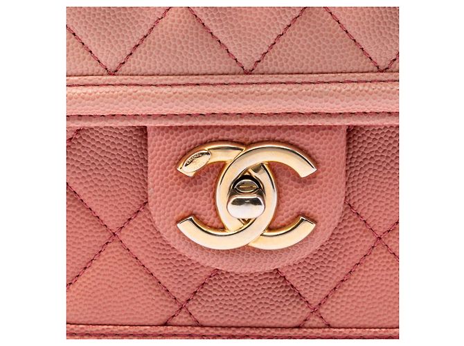 Chanel Pink Small Quilted Caviar Sunset On The Sea Flap Rosa - vista 5