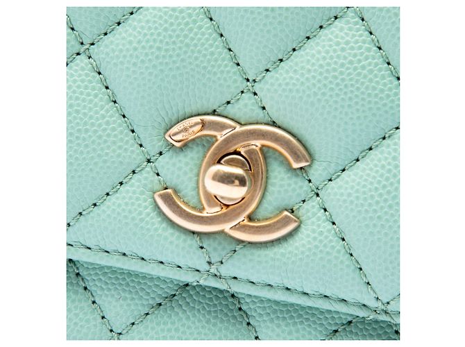Coco Handle Borsa Chanel Blue Extra Mini Quilted Caviar Coco Top Handle Blu chiaro - vista 5