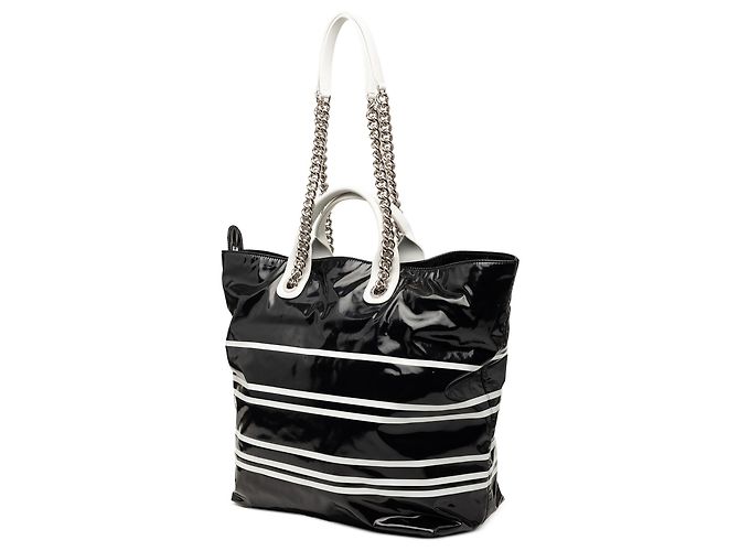 Borsa Chanel Black Coated Canvas La Pausa Bay Shopping Nero - vista 2