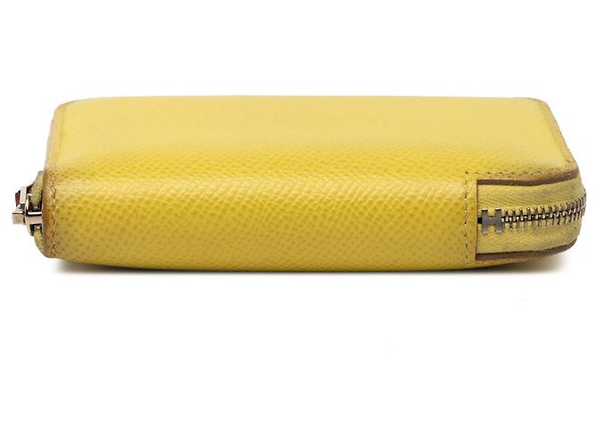 Silk In Portafoglio compatto in seta ed Epsom giallo Hermès - vista 3