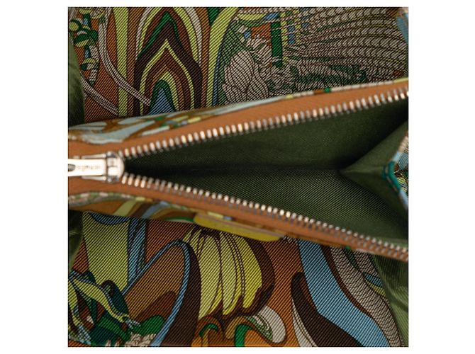 Silk In Portafoglio compatto in seta ed Epsom giallo Hermès - vista 4