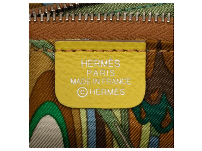 Silk In Portafoglio compatto in seta ed Epsom giallo Hermès - vista 5