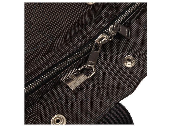 Hermès Herline Rucksack PM aus grauem Canvas Marrom - vista 4