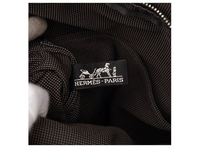 Hermès Herline Rucksack PM aus grauem Canvas Marrom - vista 6