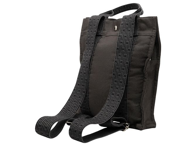 Hermès Gray Canvas Herline Backpack PM Brown - view 2