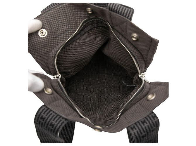 Hermès Gray Canvas Herline Backpack PM Brown - view 4