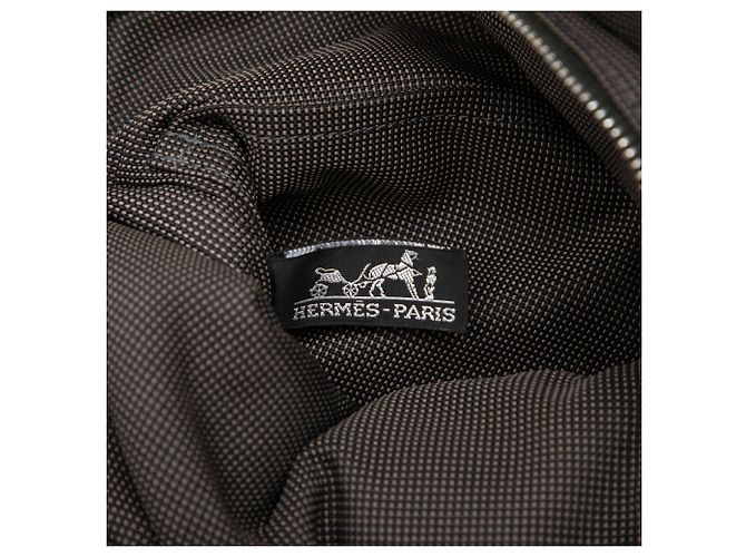 Hermès Gray Canvas Herline Backpack PM Brown - view 5