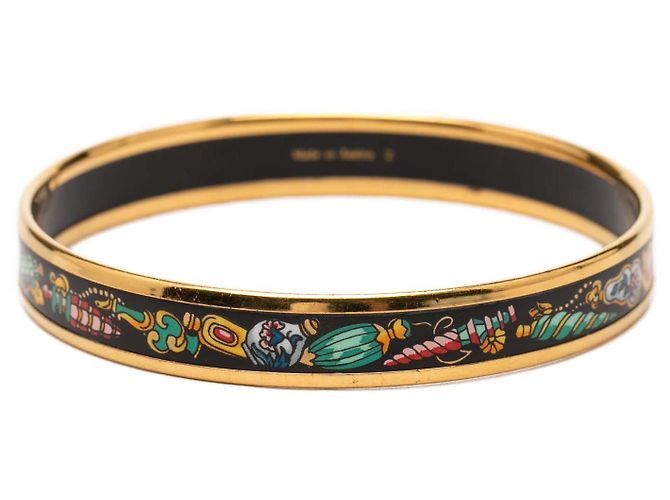Bracciale in Smalto Hermès Black Narrow Qu Importe le Flacon 62 Nero - vista 3