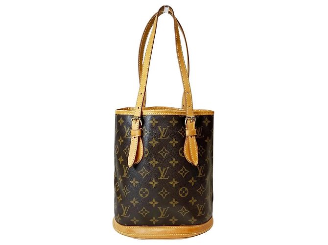 Borsa Tote Louis Vuitton Monogram Canvas Bucket PM Marrone - vista 2