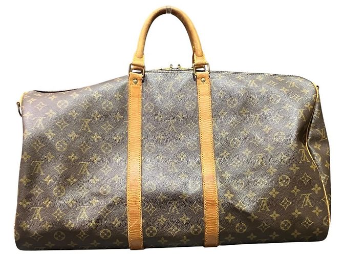 Louis Vuitton Keepall Bandoulière 55 Borsa Boston Marrone - vista 2