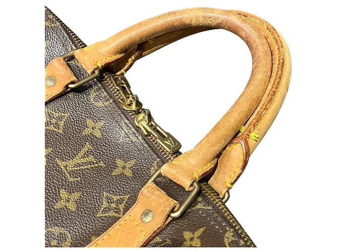 Louis Vuitton Keepall Bandoulière 55 Borsa Boston Marrone - vista 8