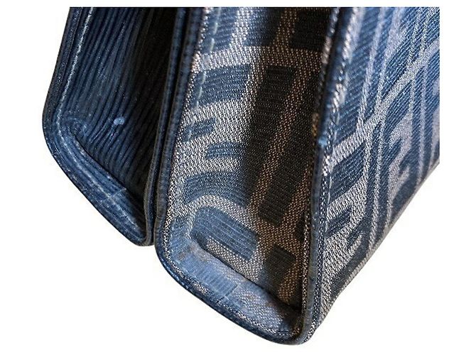 Fendi Zucca Handtasche aus braunem Canvas und Leder - Ansicht 8