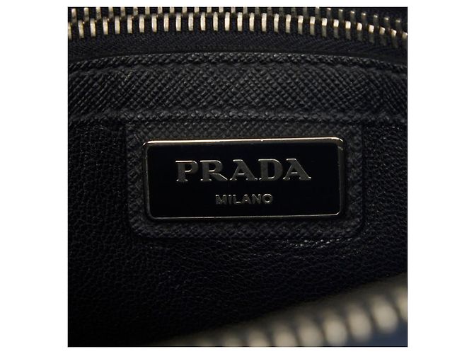Saffiano Prada Crossbody-Schultertasche mit Triangle-Logo-Plakette Marineblau - Ansicht 12