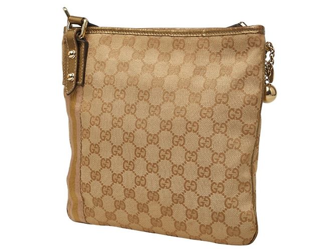Borsa a tracolla e a spalla Gucci GG Canvas Sherry Line Rosa Beige D'oro - vista 2