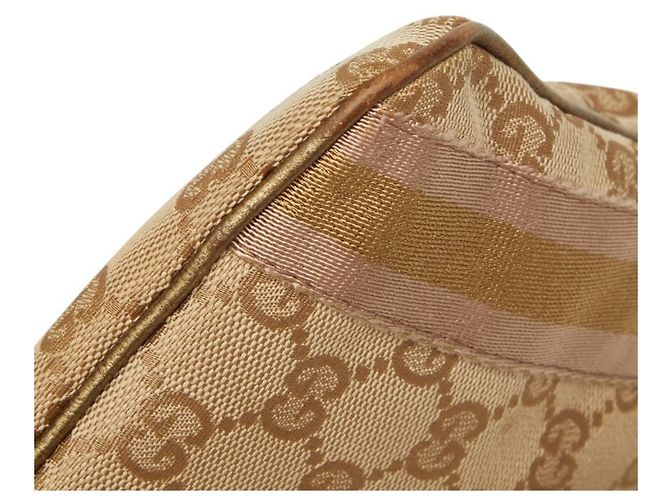 Borsa a tracolla e a spalla Gucci GG Canvas Sherry Line Rosa Beige D'oro - vista 4