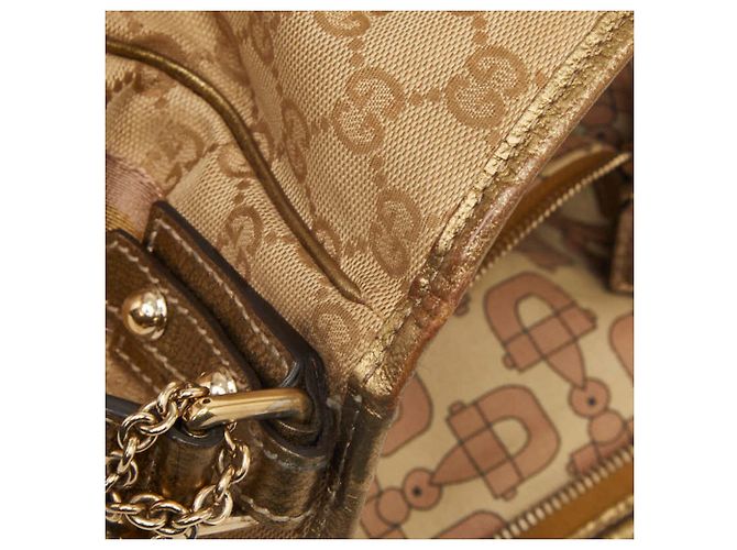Borsa a tracolla e a spalla Gucci GG Canvas Sherry Line Rosa Beige D'oro - vista 6