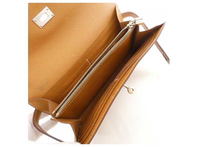 Hermès Cartera larga plegable Hermes Kelly Classic 051300CK Dorado - vista 9