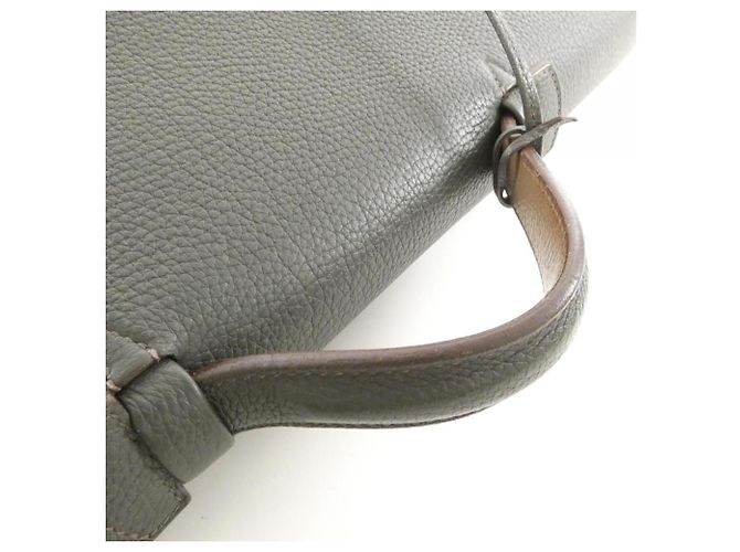 Hermès Hermes Sac à Dépêches Multi Pocket Handbag Marrone Verde Taupe - vista 6