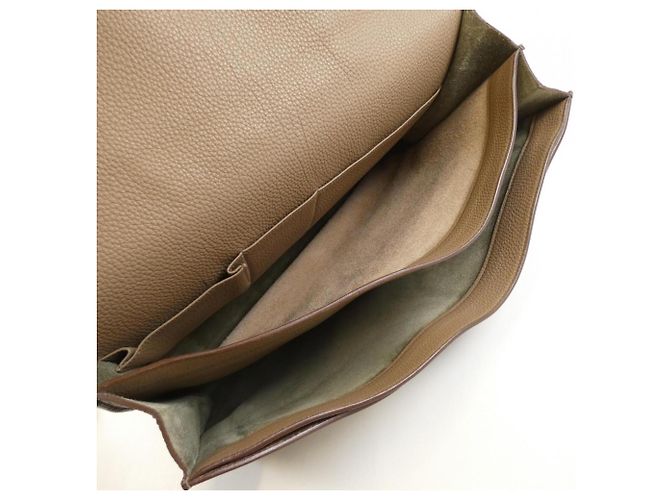 Hermès Hermes Sac à Dépêches Multi Pocket Handbag Marrone Verde Taupe - vista 9