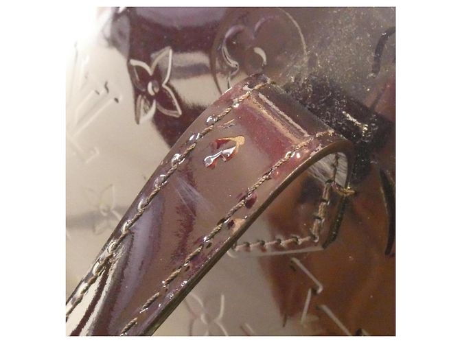 Borsa Louis Vuitton Vernis Wilshire PM in Amarante Bordò - vista 5