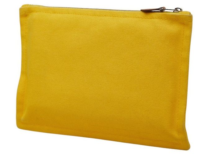 Hermès Pochette Hermes Yachting PM Giallo - vista 2