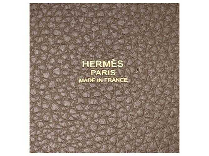 Hermès Borsa Hermes Picotin Lock MM Taupe - vista 15