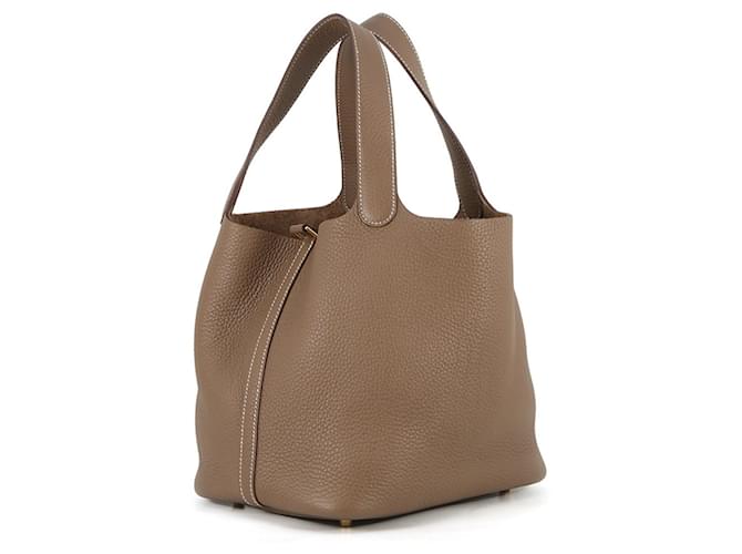 Hermès Borsa Hermes Picotin Lock MM Taupe - vista 2