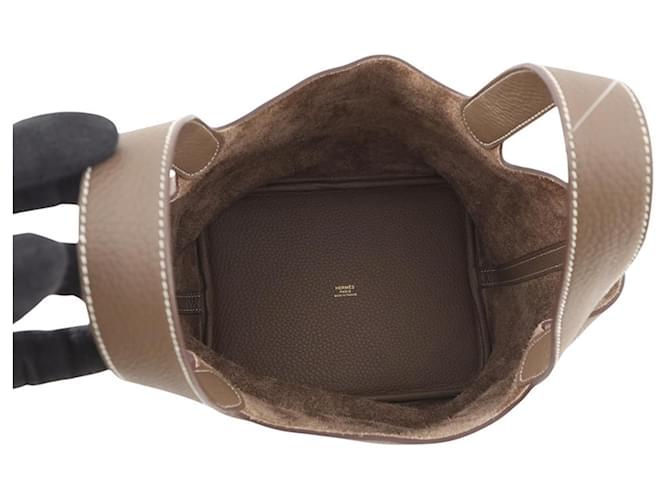 Hermès Borsa Hermes Picotin Lock MM Taupe - vista 5