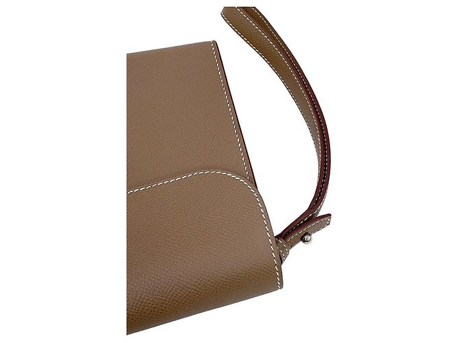 Sac à dépêches Hermès Pochette en cuir Epsom gris Etoupe Hermes Taupe - vue 12