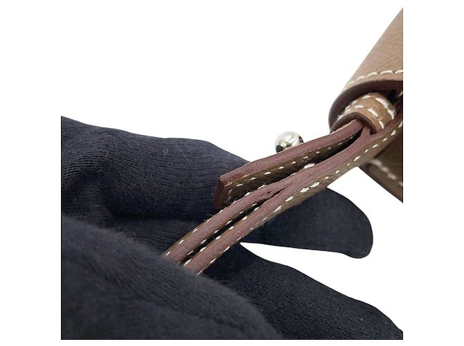 Sac à dépêches Hermès Pochette en cuir Epsom gris Etoupe Hermes Taupe - vue 14