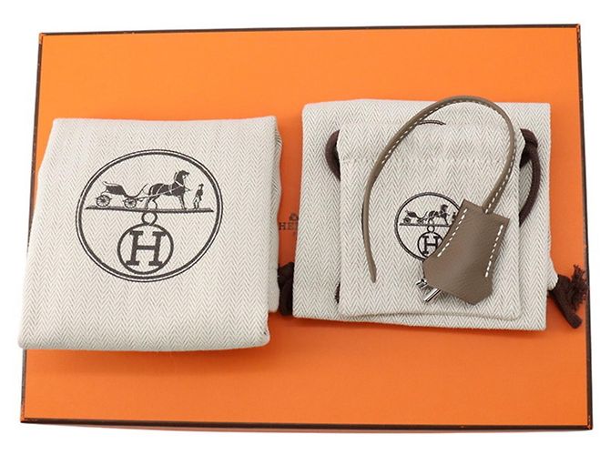 Sac à dépêches Hermès Pochette en cuir Epsom gris Etoupe Hermes Taupe - vue 18