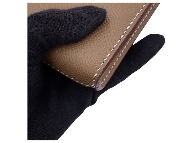 Sac à dépêches Hermès Pochette en cuir Epsom gris Etoupe Hermes Taupe - vue 6