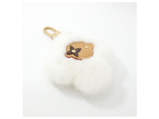 Portachiavi Vivienne in pelliccia Louis Vuitton Bianco Beige - vista 2