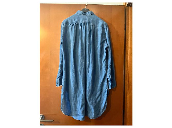 Autre Marque Bagutta Camicia Lunga Denim Blu - vista 2