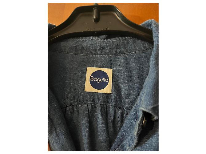 Autre Marque Bagutta Camicia Lunga Denim Blu - vista 3